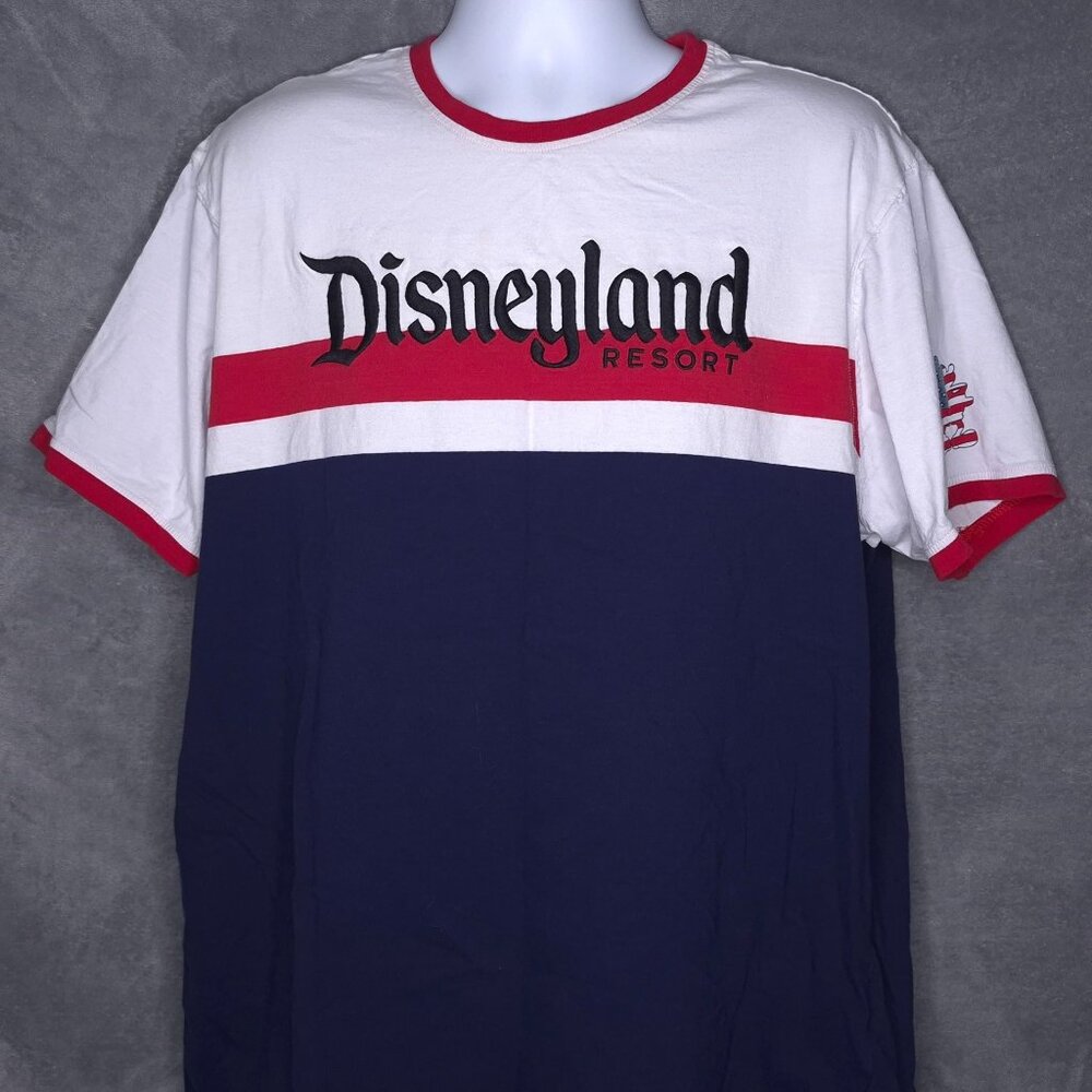 Disneyland Resort Mens Ringer T Shirt XXL Americana Mickey Mouse Tee